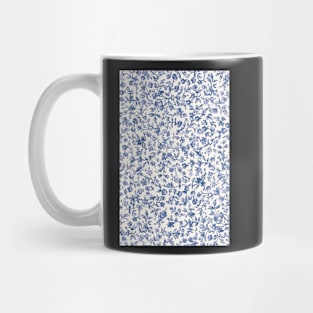 blue mosaic flowers pattern Mug